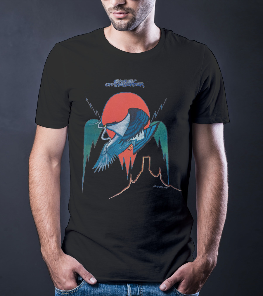 Eagles On The Border Album Art Bird Desert Scene T-Shirt