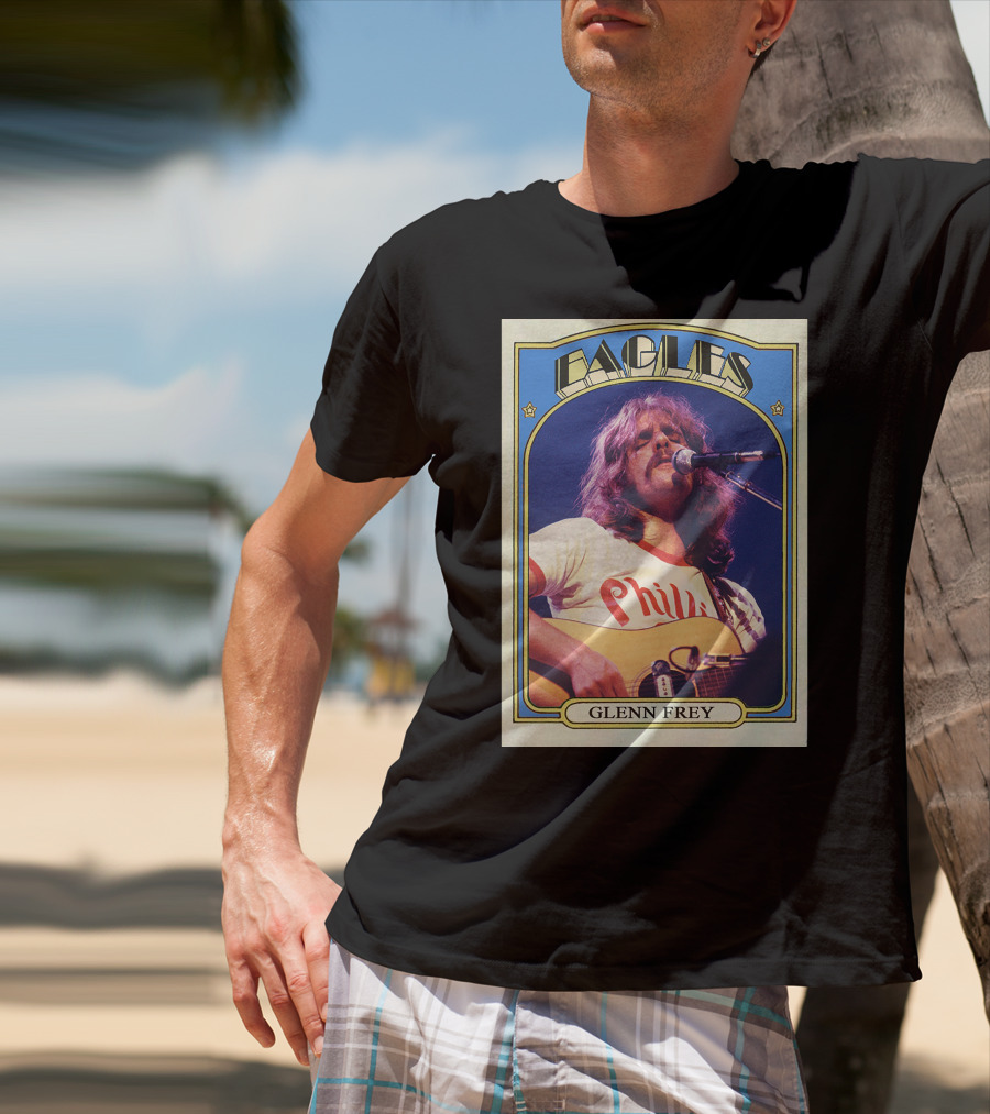 Eagles Glenn Frey Vintage Phillies Tee Card T-Shirt