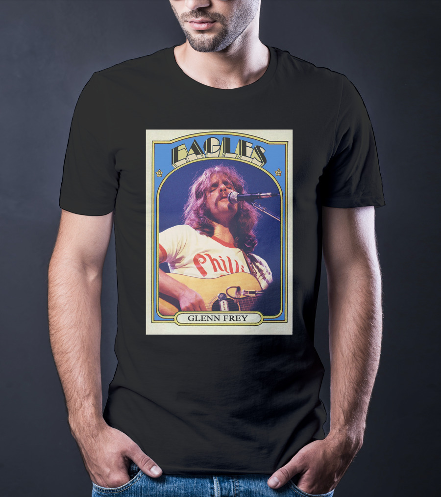 Eagles Glenn Frey Vintage Phillies Tee Card T-Shirt