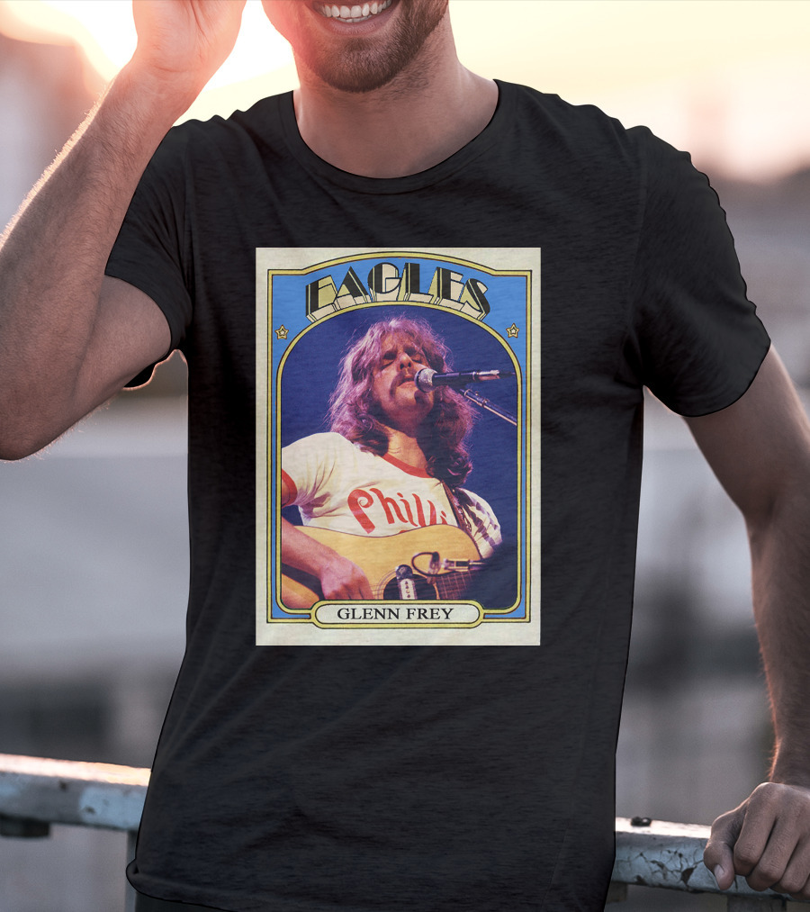 Eagles Glenn Frey Vintage Phillies Tee Card T-Shirt
