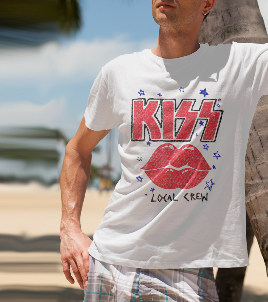 KISS Local Crew Lips And Stars T-Shirt