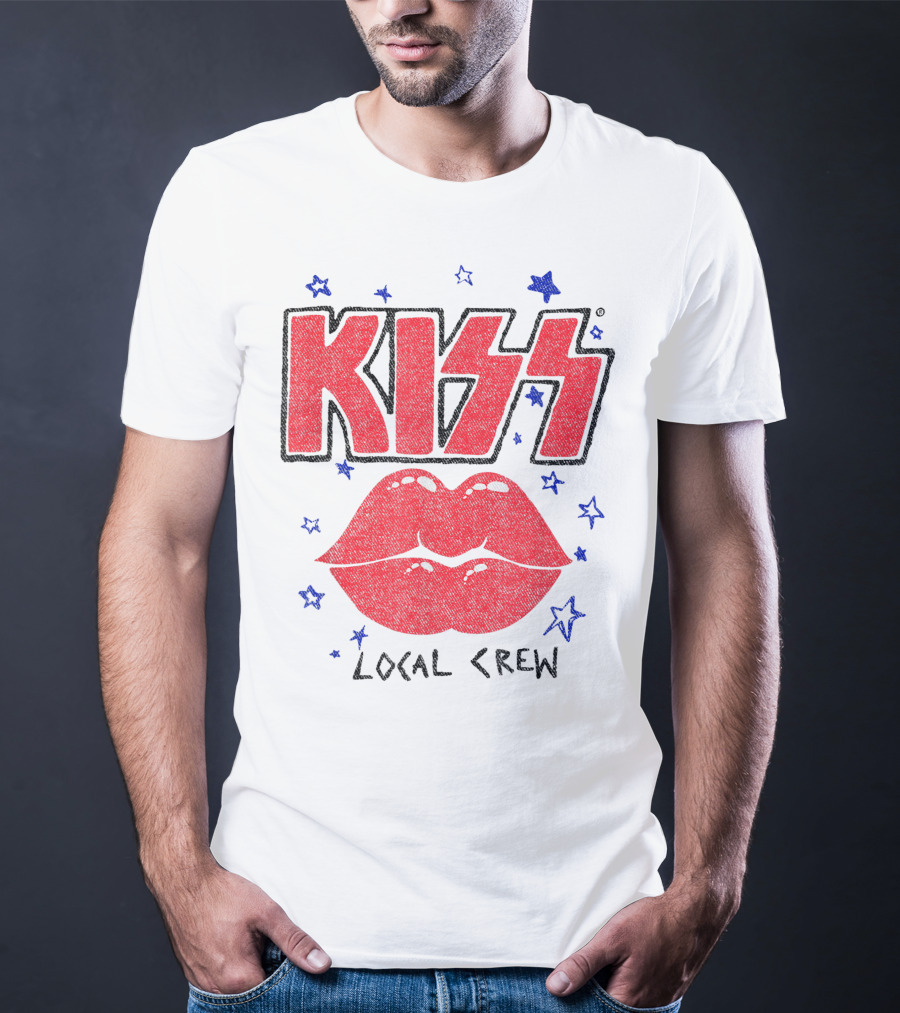 KISS Local Crew Lips And Stars T-Shirt