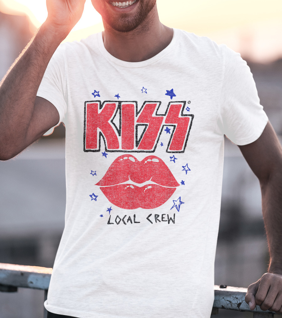 KISS Local Crew Lips And Stars T-Shirt