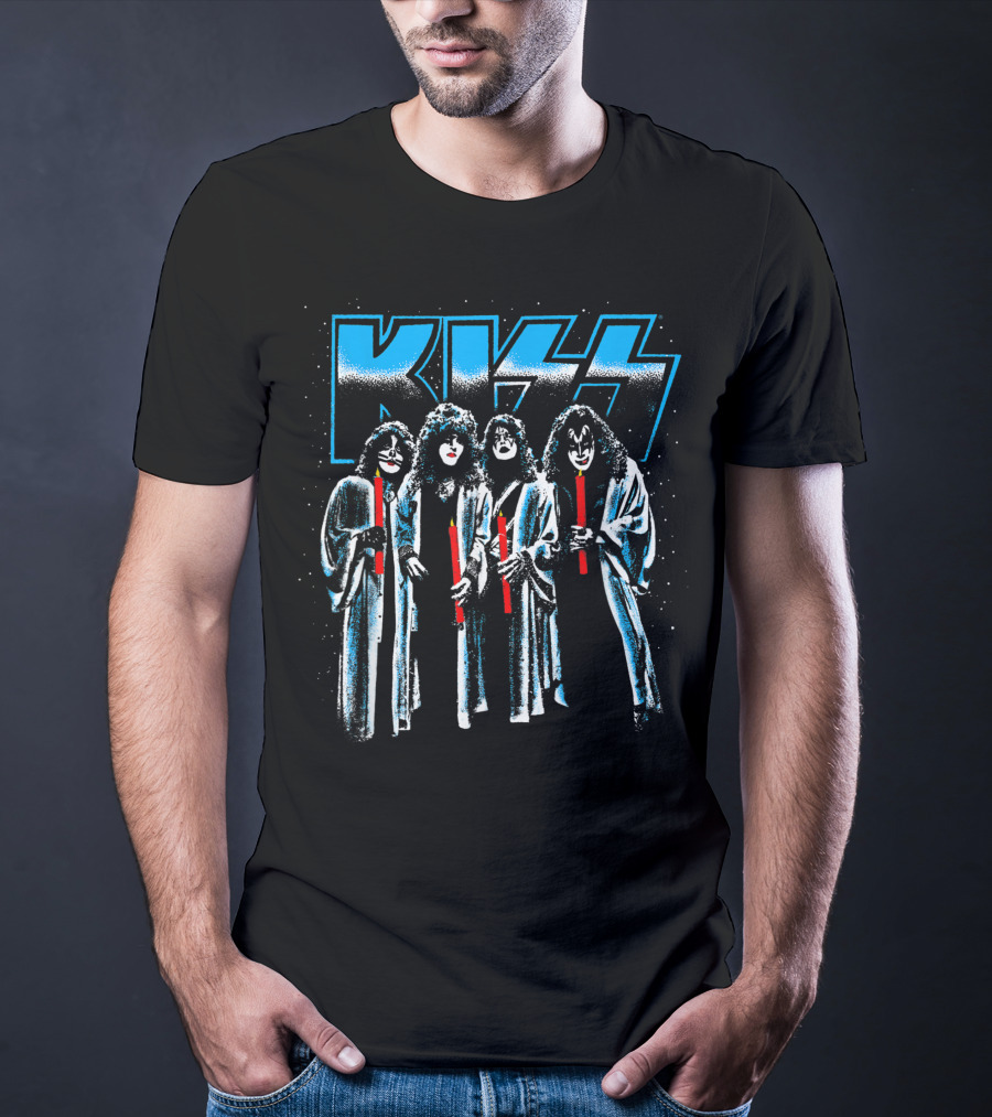 KISS Not So Silent Night Band Members Candle T-Shirt