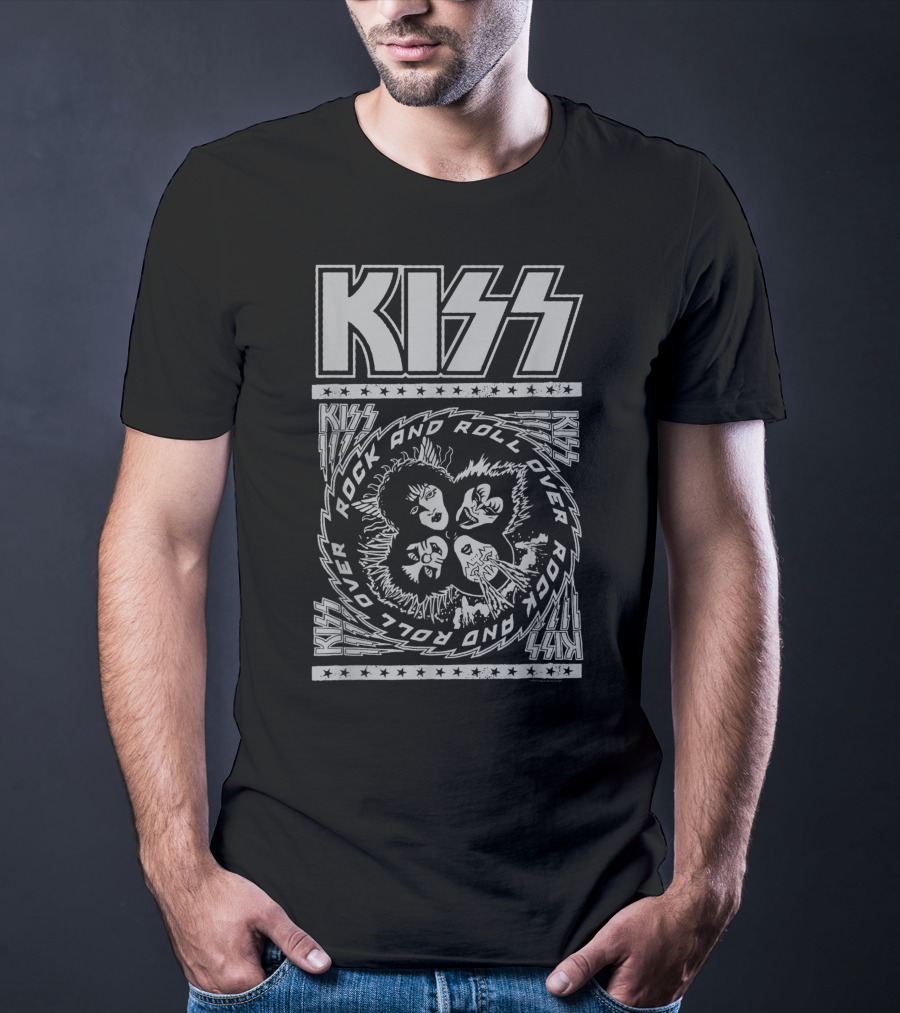 KISS Rock And Roll Over Iconic Band Members Spiral T-Shirt