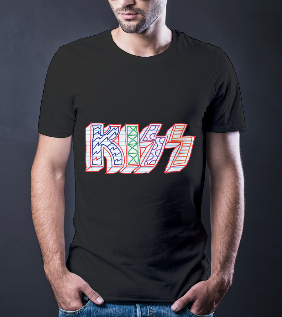 KISS Colorful Sketch Pattern Notebook T-Shirt