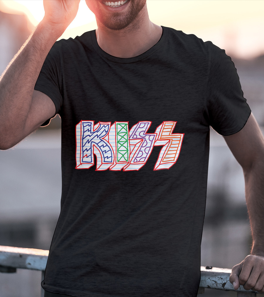 KISS Colorful Sketch Pattern Notebook T-Shirt