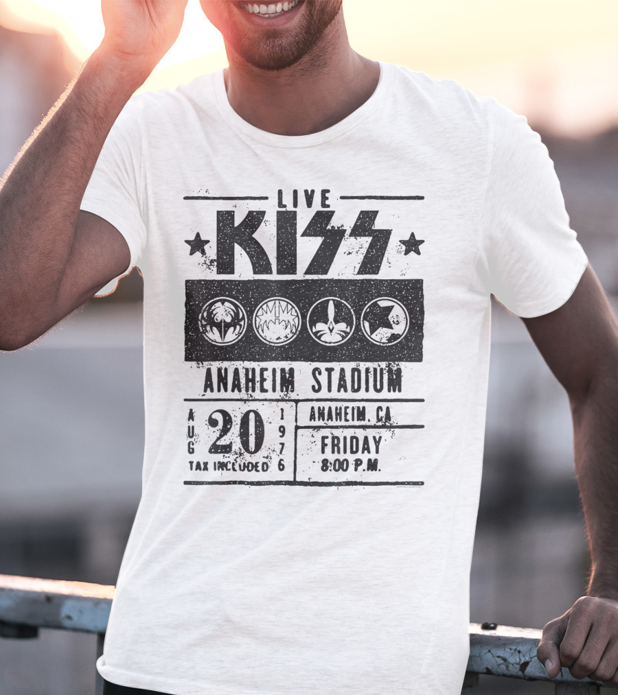 LIVE KISS Anaheim Stadium August 20 1976 Friday 8:00 PM T-Shirt