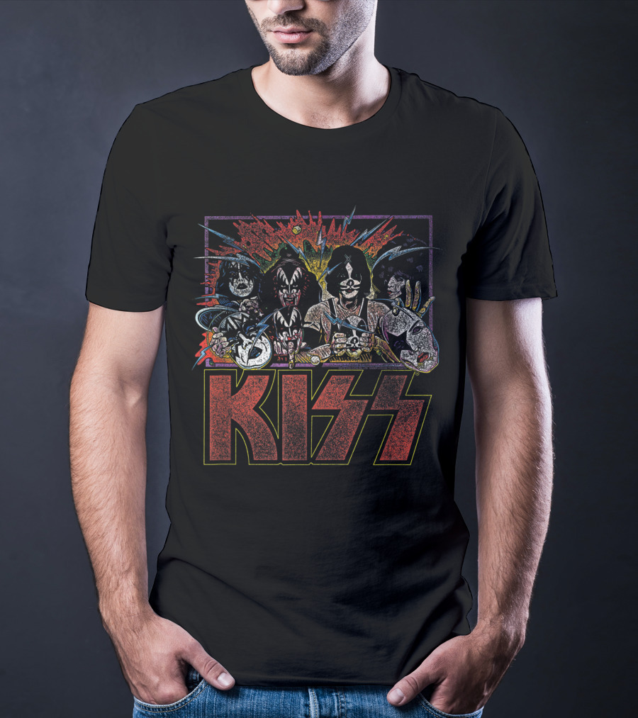 KISS Unmasked Explosive Comic Album T-Shirt