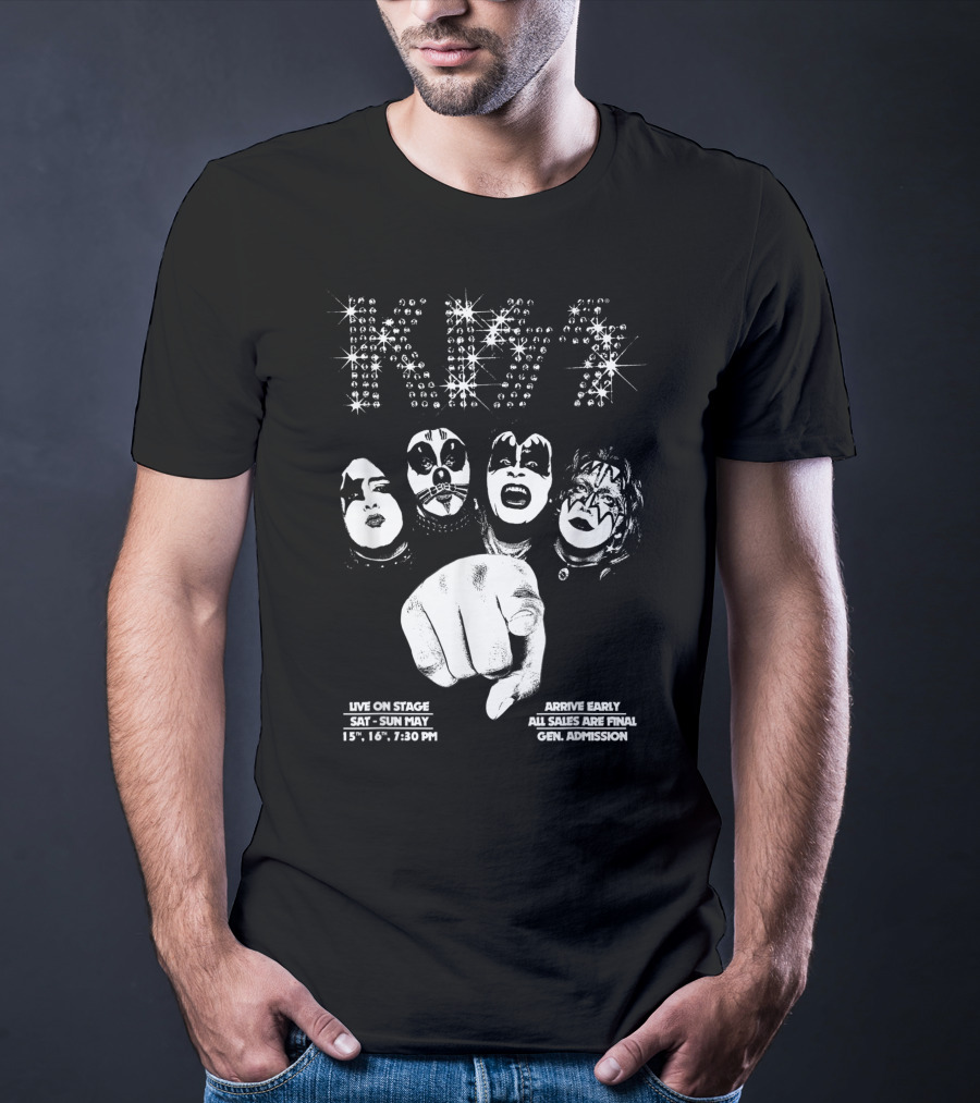 KISS We Want You Live On Stage May 15th 16th 7:30 PM General Admission T-Shirt