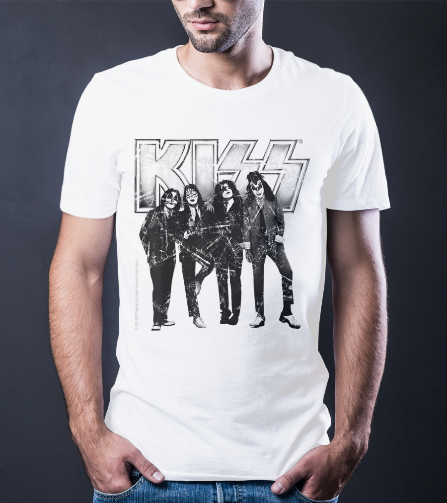 KISS Band Members Distressed Portrait T-Shirt