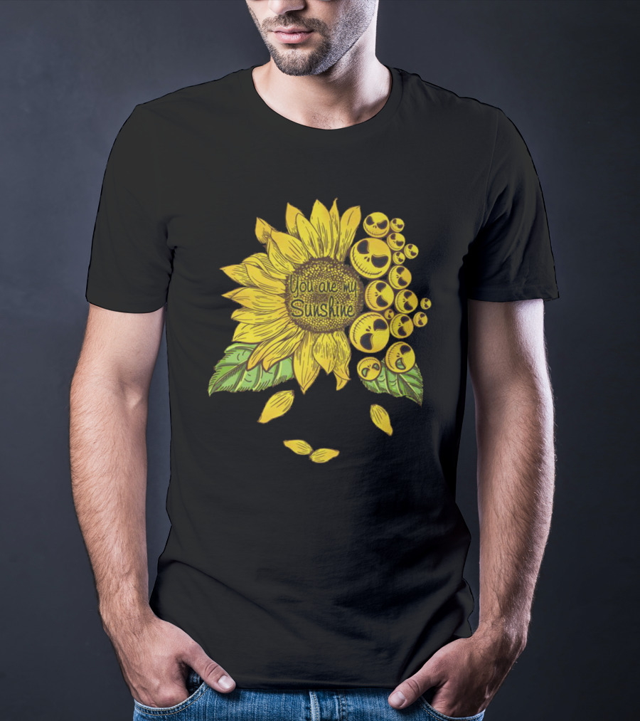 Nightmare Before Christmas You Are My Sunshine Sunflower Icons T-Shirt