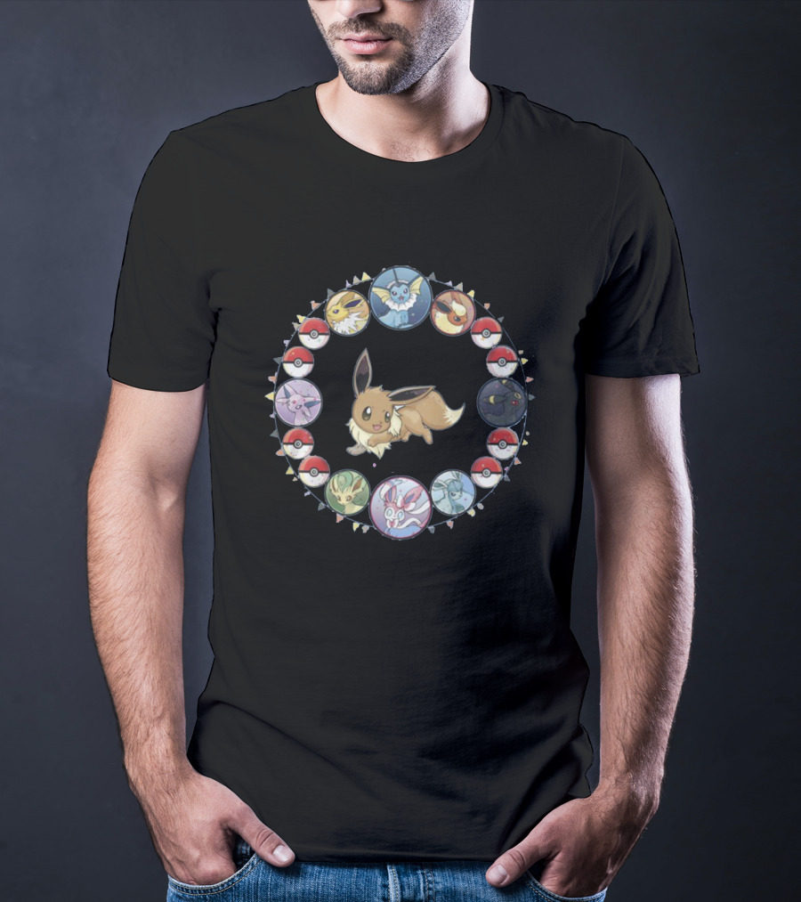 Eevee Evolution Circle With Poké Balls T-Shirt