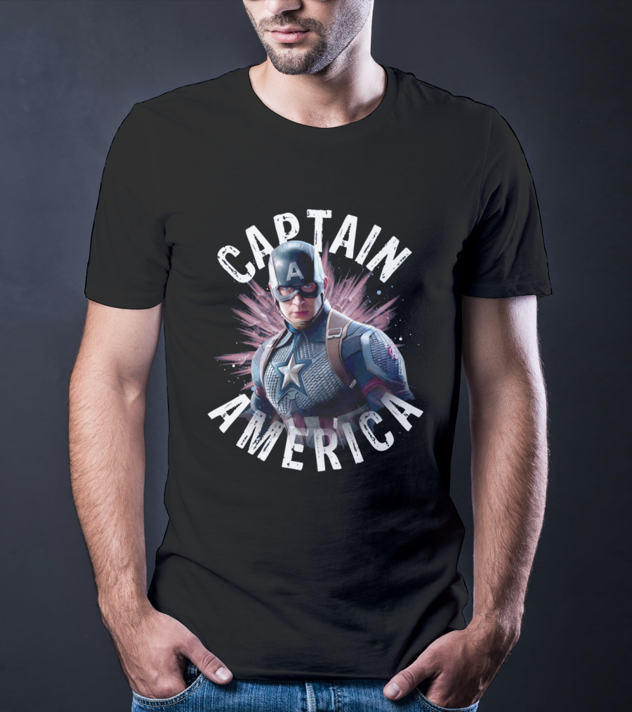 Captain America Vibrant Hero Aesthetic T-Shirt