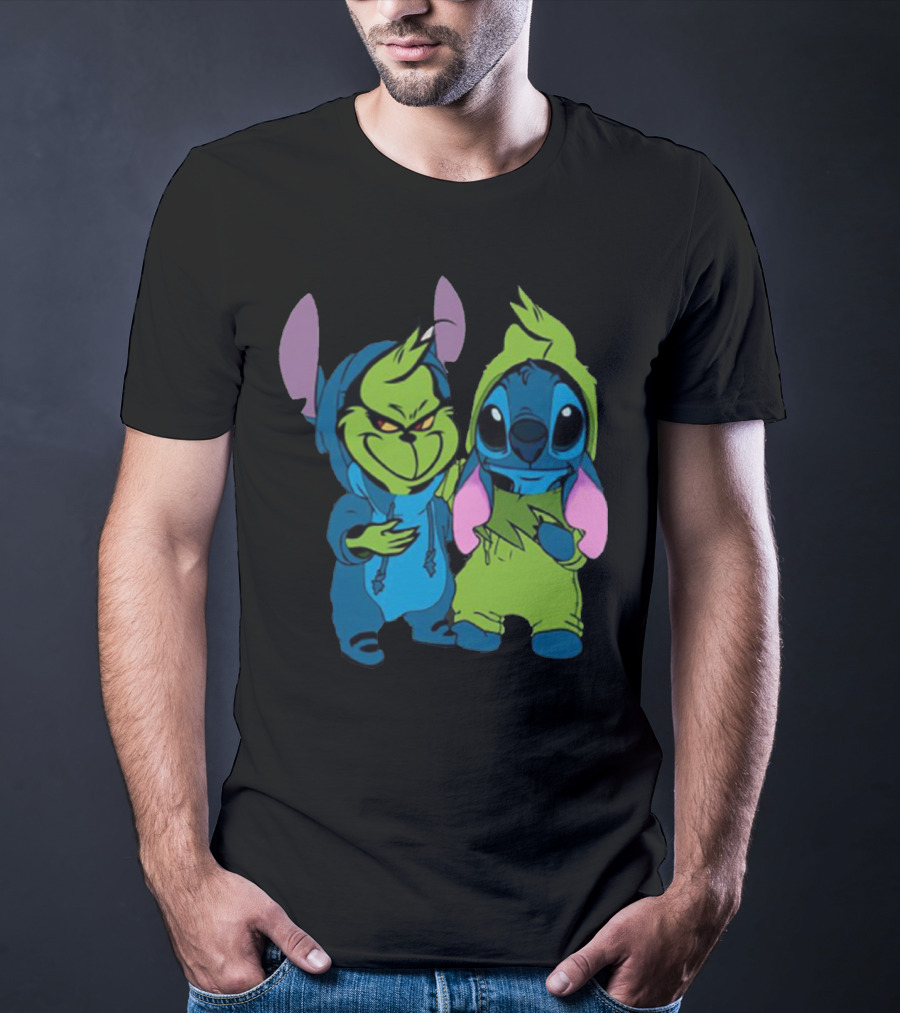 Stitch Grinch Mashup Hoodie Duo T-Shirt