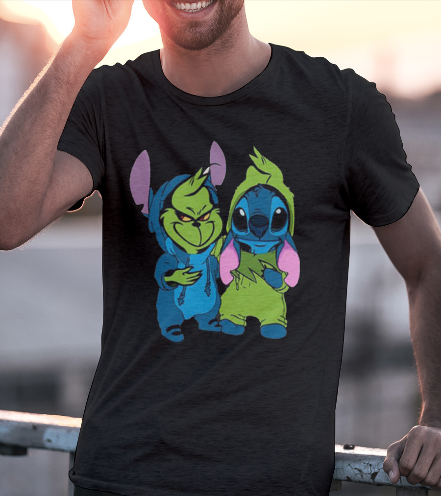 Stitch Grinch Mashup Hoodie Duo T-Shirt