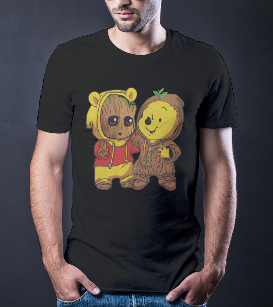 Groot And Bear Friend Cute Costume Crossover T-Shirt