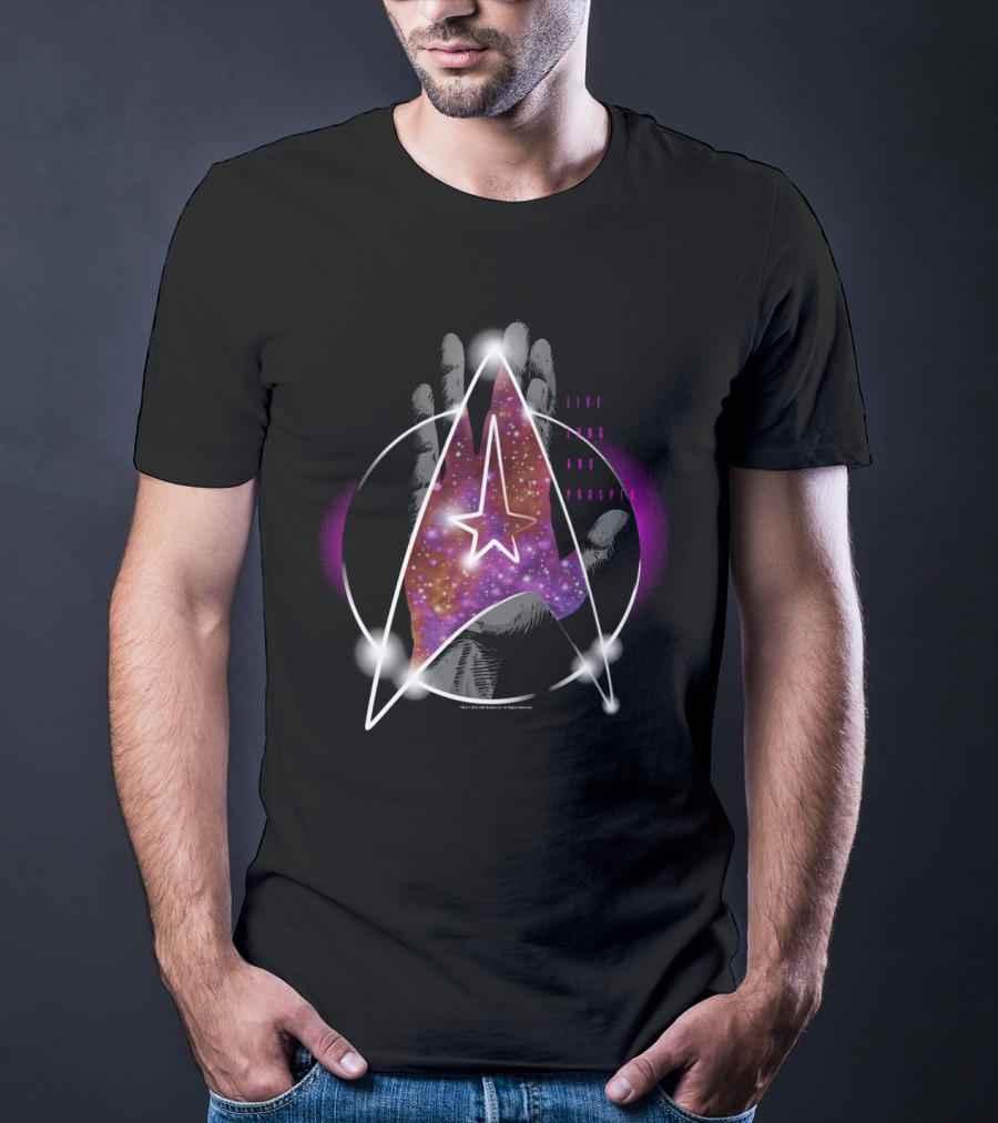 Star Trek Live Long And Prosper Galaxy Hand T-Shirt