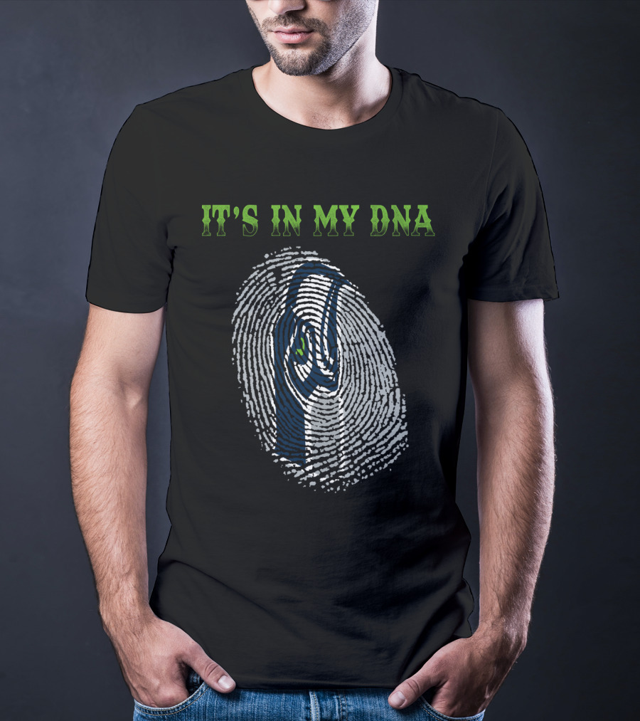 It's In My Dna Seattle Seahawks Fingerprint T-Shirt