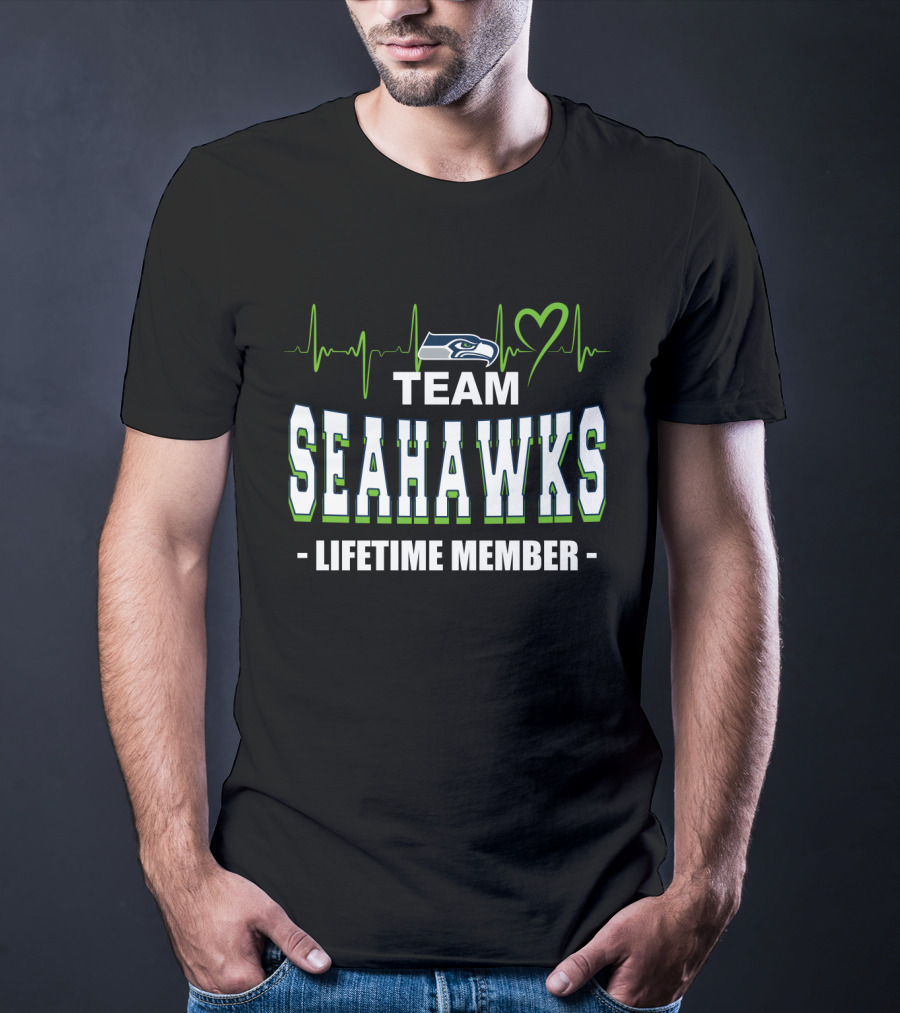 Seattle Seahawks Team Lifetime Member Heartbeat T-Shirt