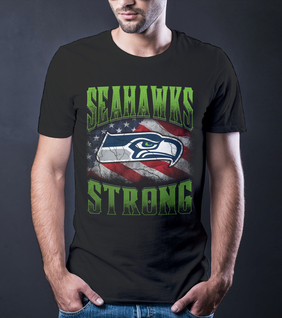 Seahawks Strong Usa Flag T-Shirt