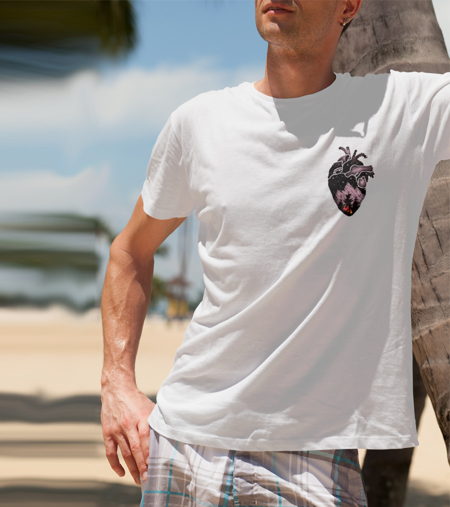 Camping Heart Forest Night Tent T-Shirt