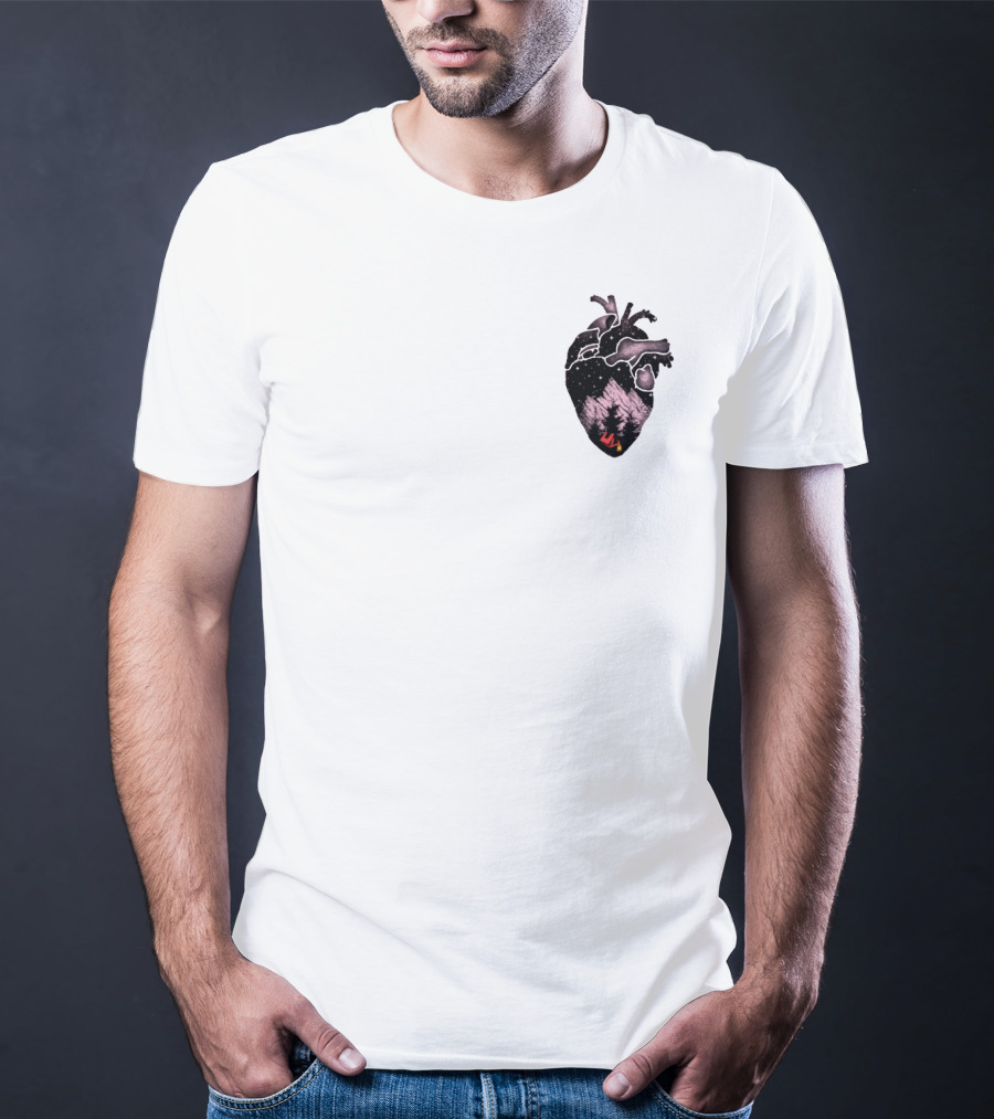 Camping Heart Forest Night Tent T-Shirt