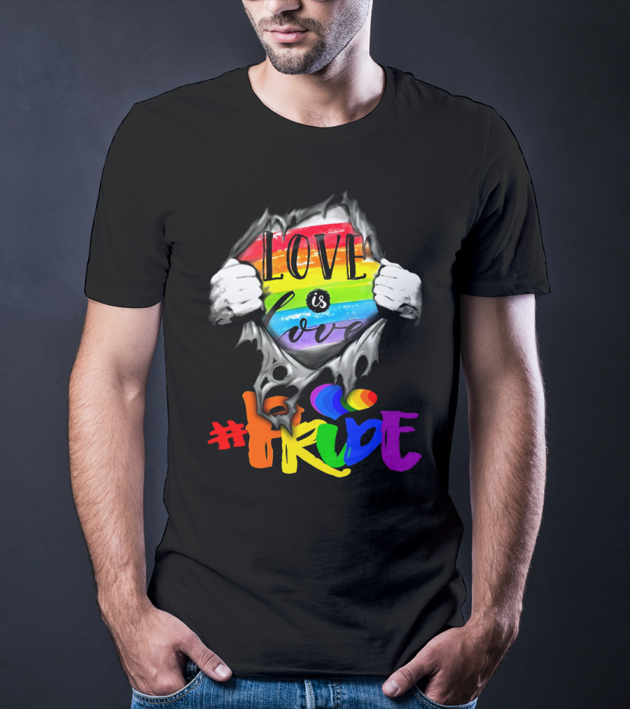 Love Is Love Rainbow Pride Hashtag T-Shirt