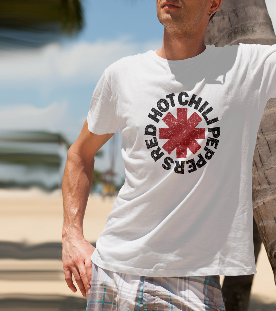 Red Hot Chili Peppers Distressed Logo Star T-Shirt