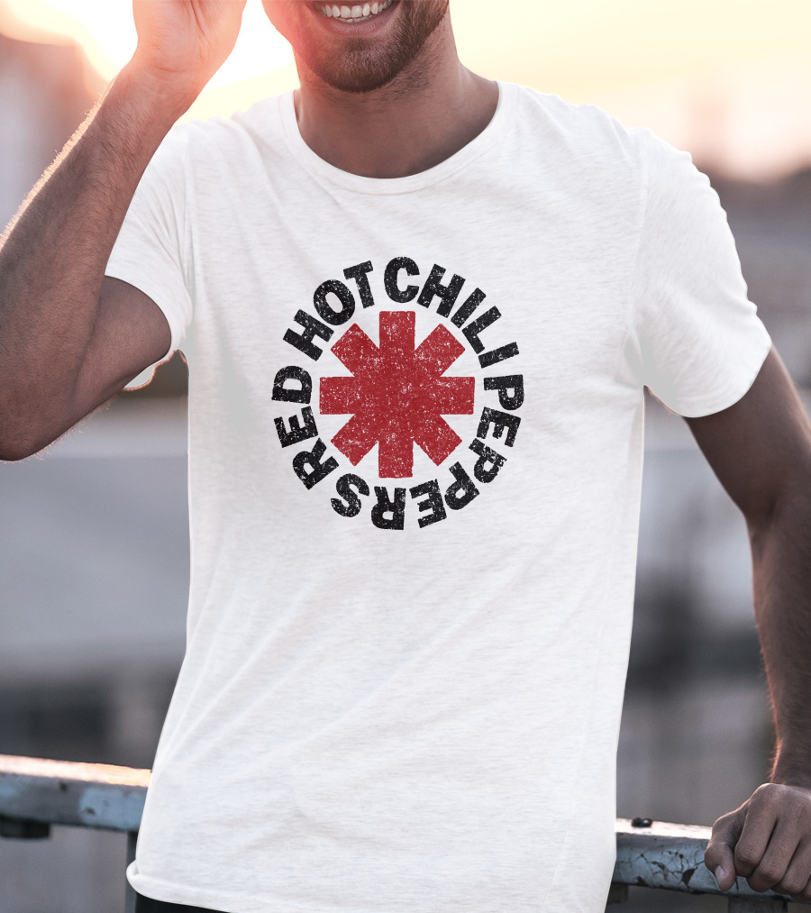 Red Hot Chili Peppers Distressed Logo Star T-Shirt