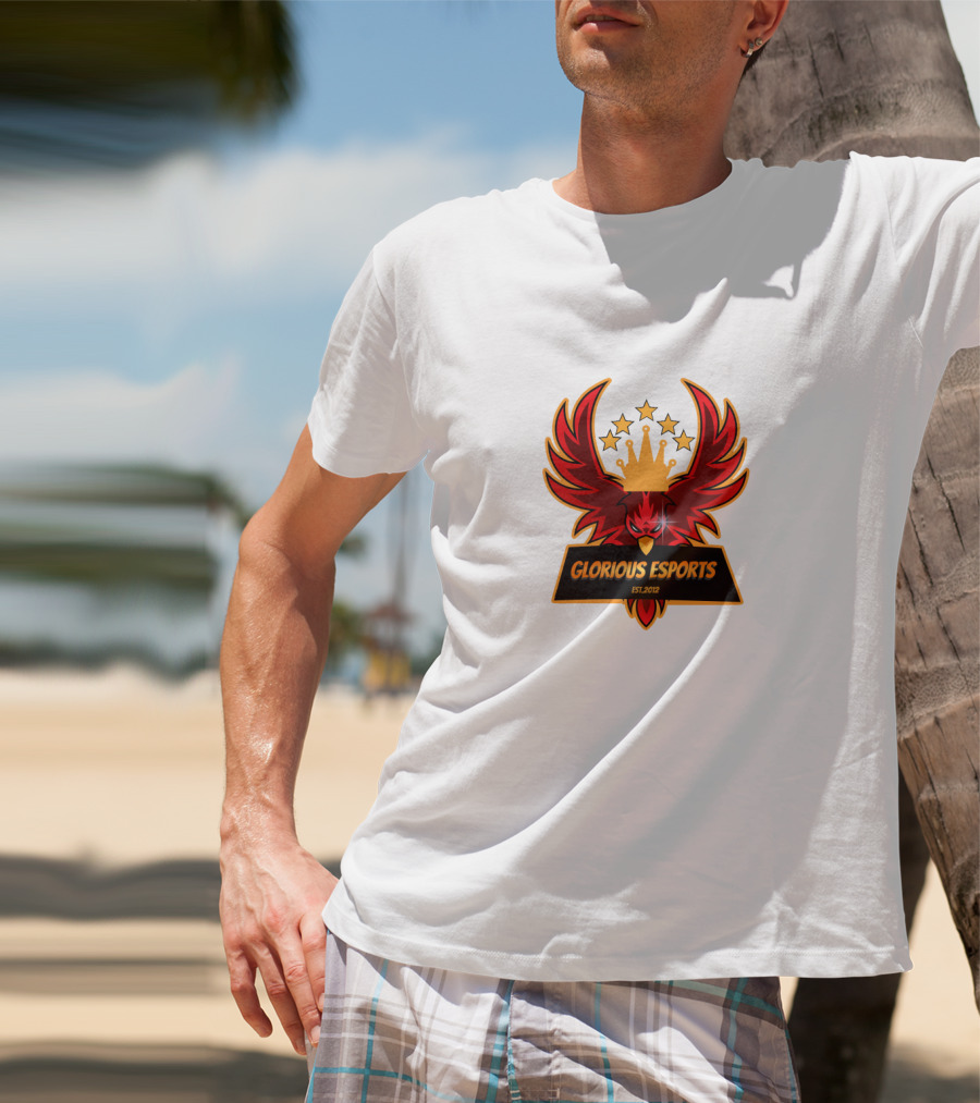 Glorious Esports Est.2012 Crowned Red Phoenix With Stars T-Shirt
