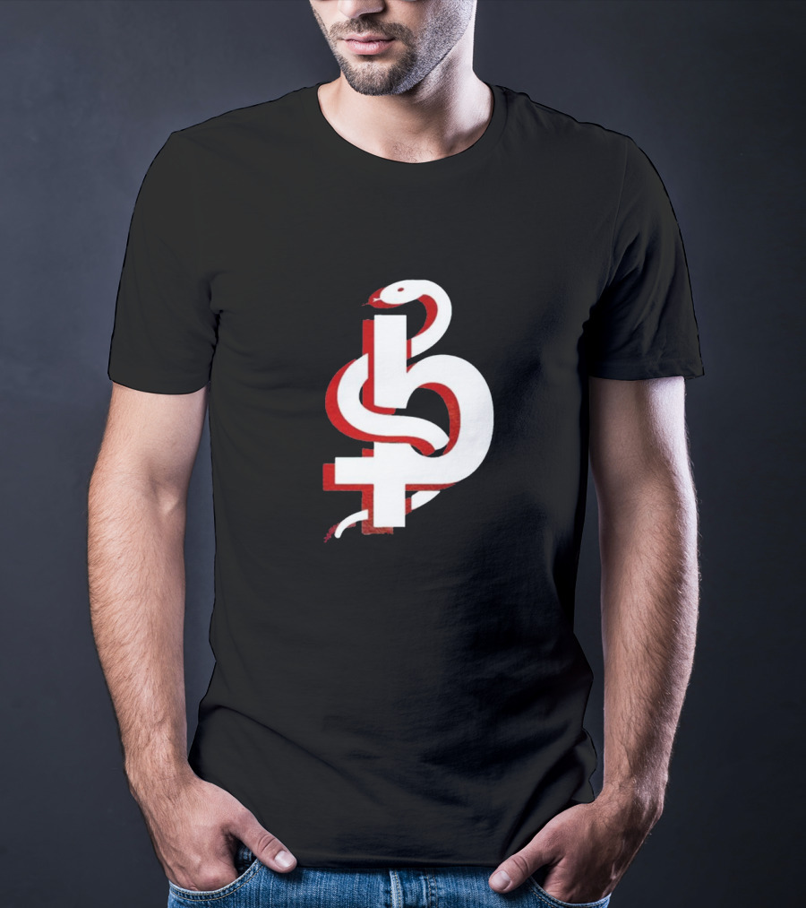 Blackbear Snake Symbol Icon With Red And White T-Shirt