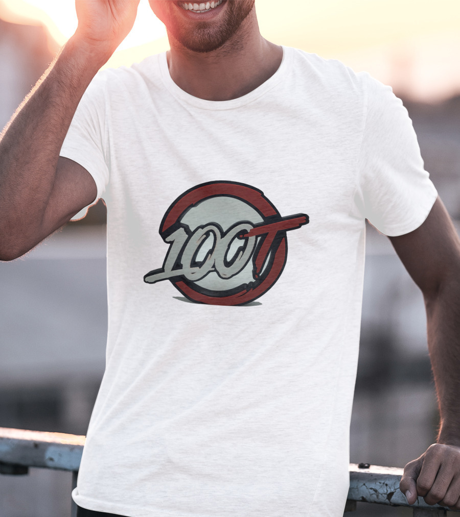 100 Thieves Logo Red And White Circle Emblem T-Shirt