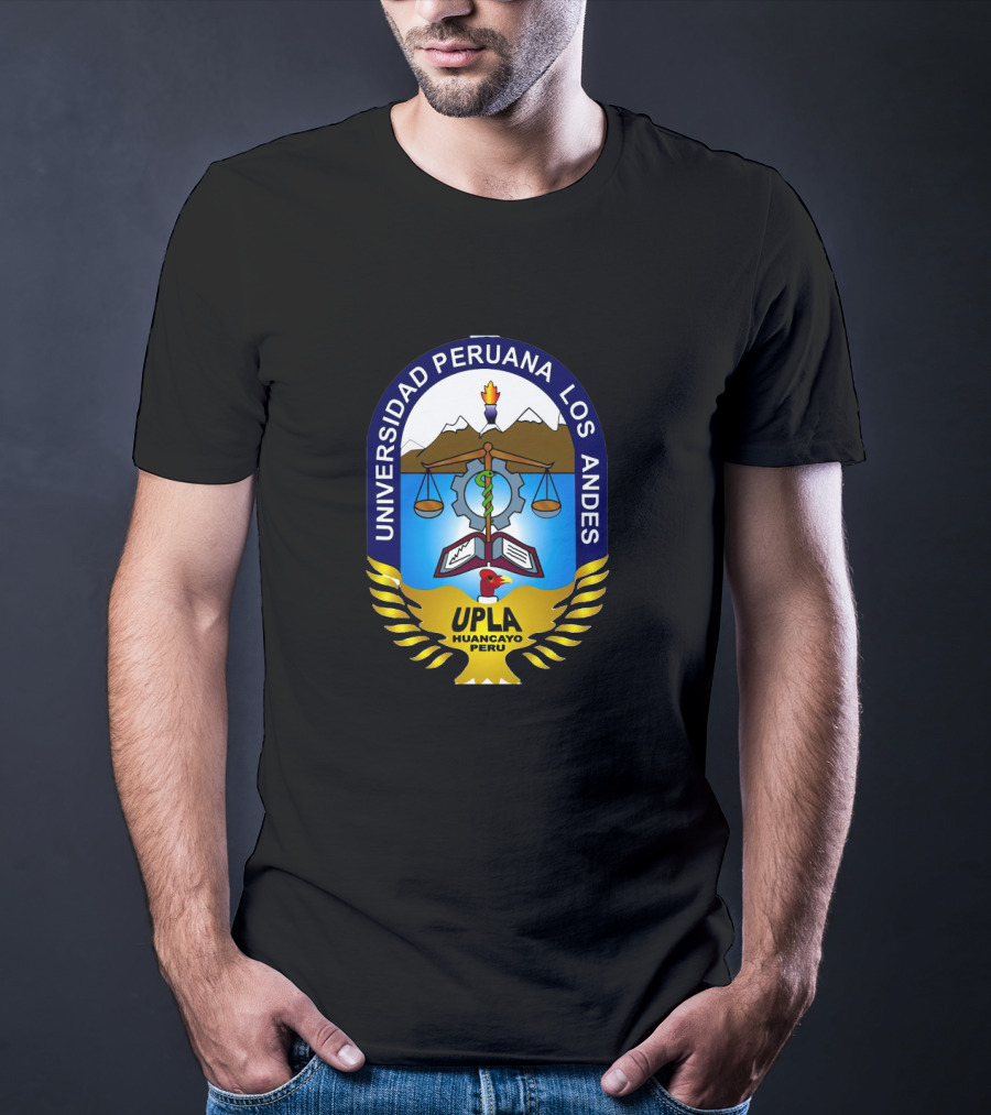 Universidad Peruana Los Andes UPLA Huancayo Peru Crest With Scales And Mountains T-Shirt
