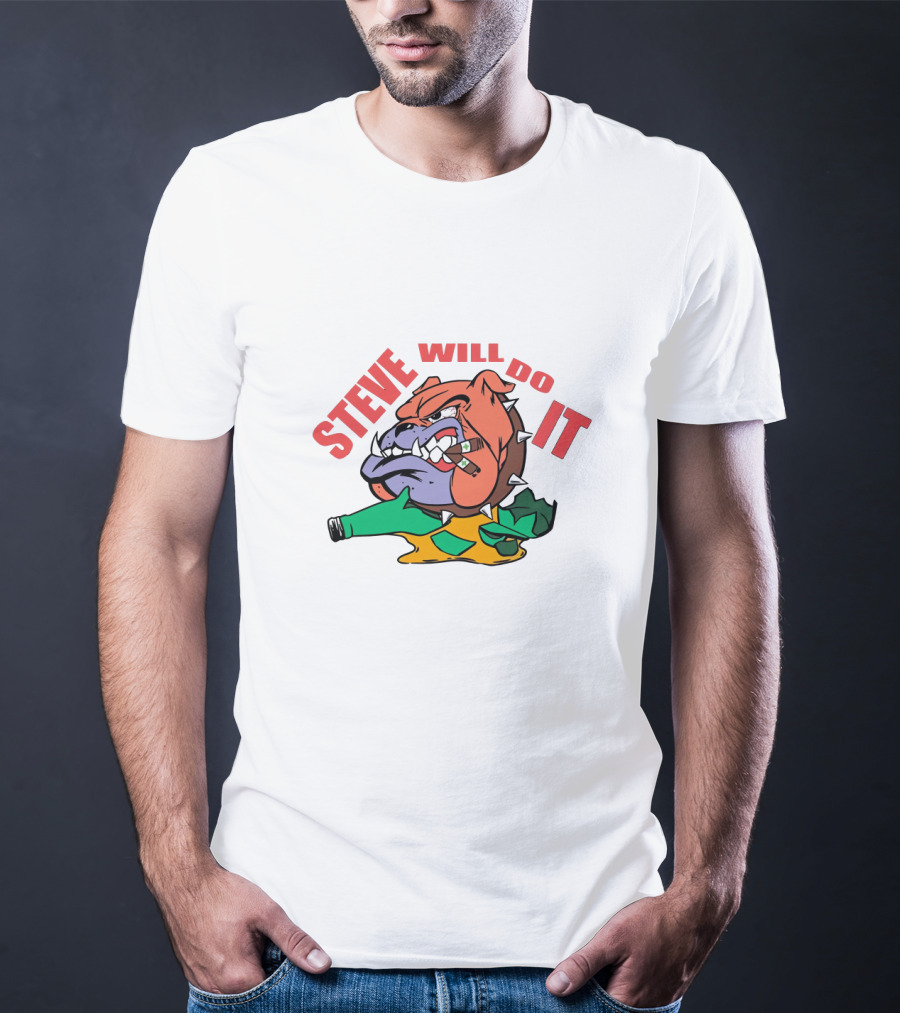 STEVE WILL DO IT Angry Alligator With Broken Bottle T-Shirt