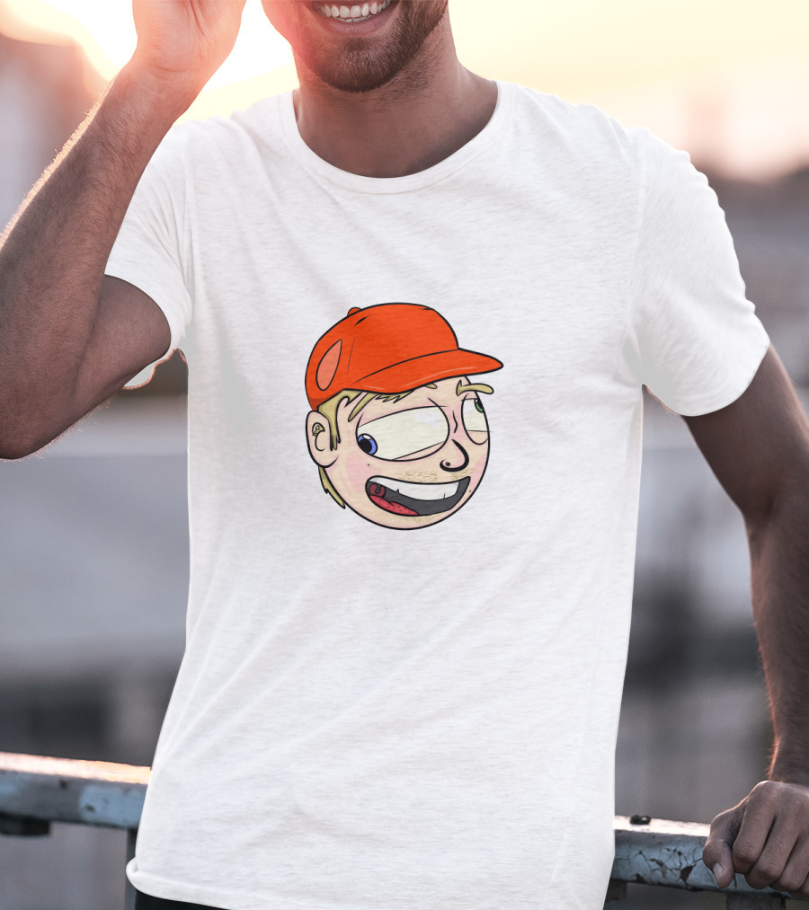 Gus Johnson Cartoon Style Red Cap Face T-Shirt