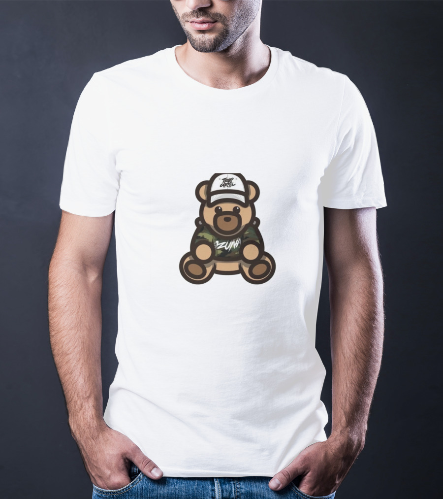 Ozuna Teddy Bear Wearing Camo Outfit And Trippy Gang Cap T-Shirt