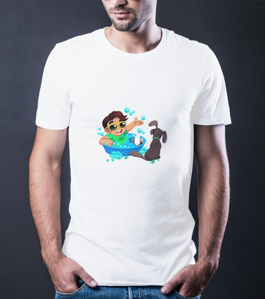 Guava Juice Fun Pool Adventure With Dog And Bubbles T-Shirt