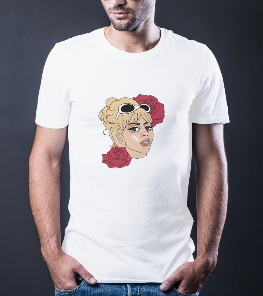 Kali Uchis Blonde Sunglasses Red Roses T-Shirt
