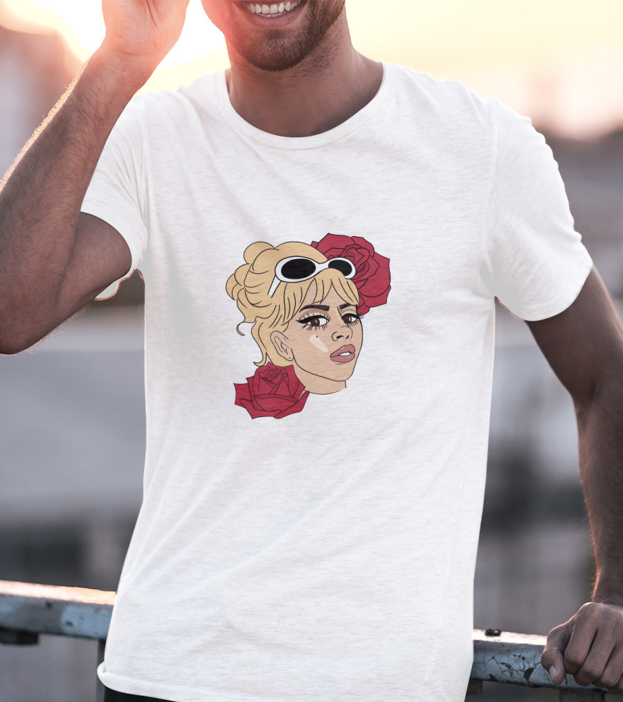 Kali Uchis Blonde Sunglasses Red Roses T-Shirt