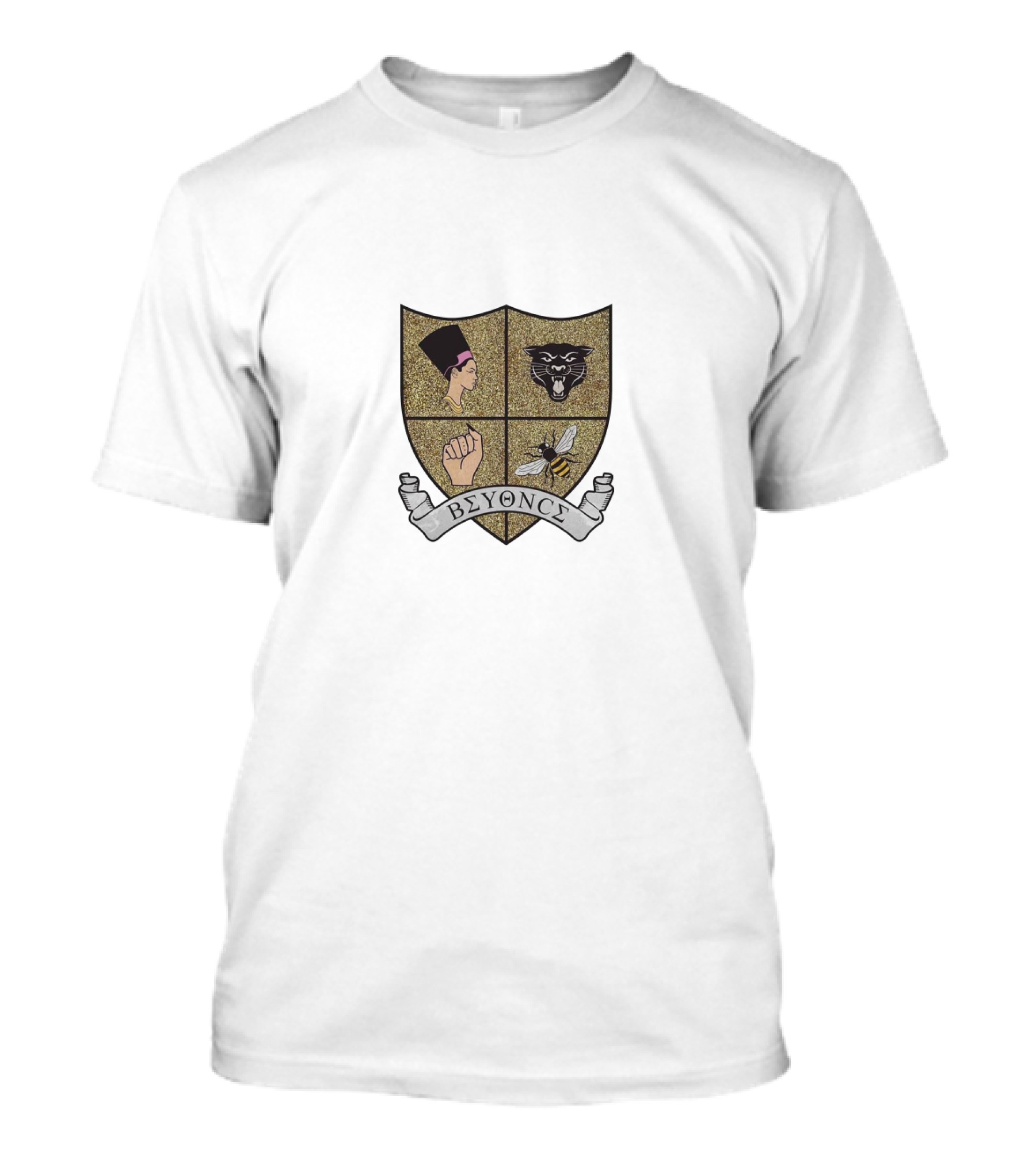 Beyonce Crest Woman Fist Panther Bee Iconic Symbols T-Shirt