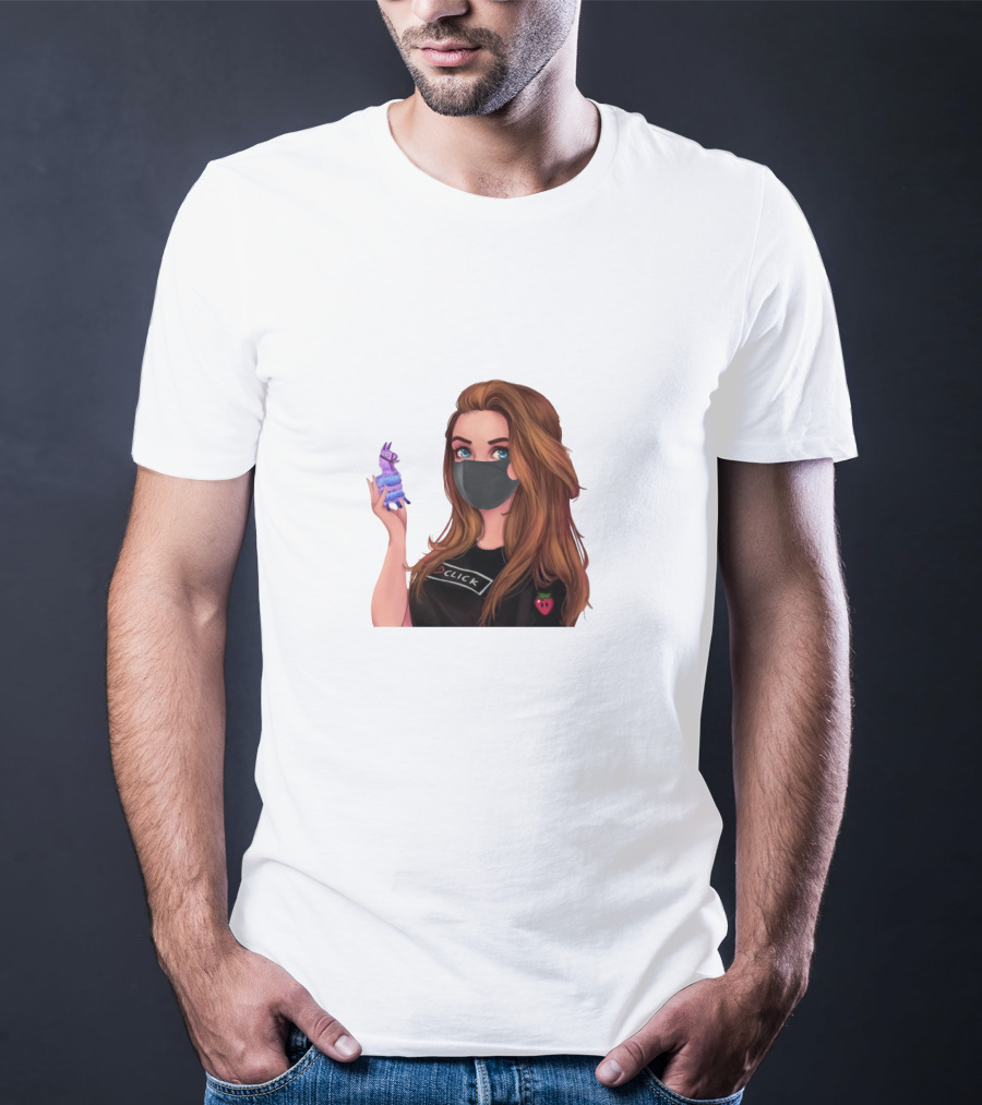 Loserfruit Click Llama Gaming Character With Mask T-Shirt