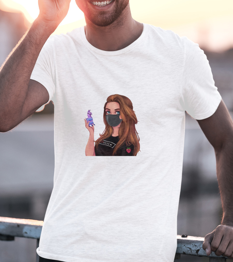 Loserfruit Click Llama Gaming Character With Mask T-Shirt