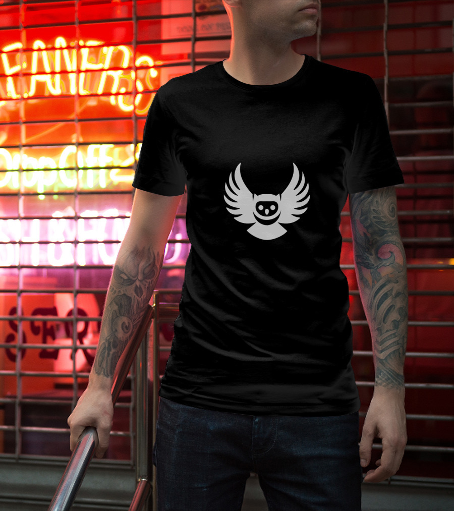 Smii7y Owl Logo With Wings T-Shirt
