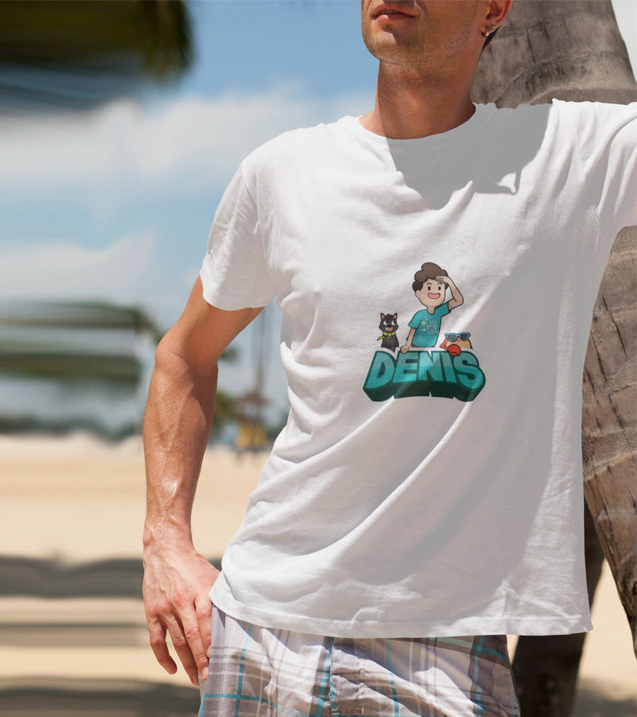 Denisdaily Denis Cat Character And Duck T-Shirt