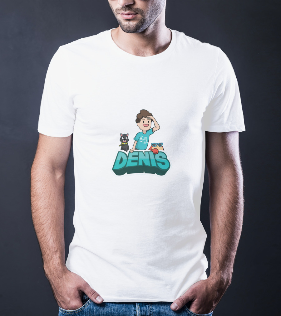 Denisdaily Denis Cat Character And Duck T-Shirt