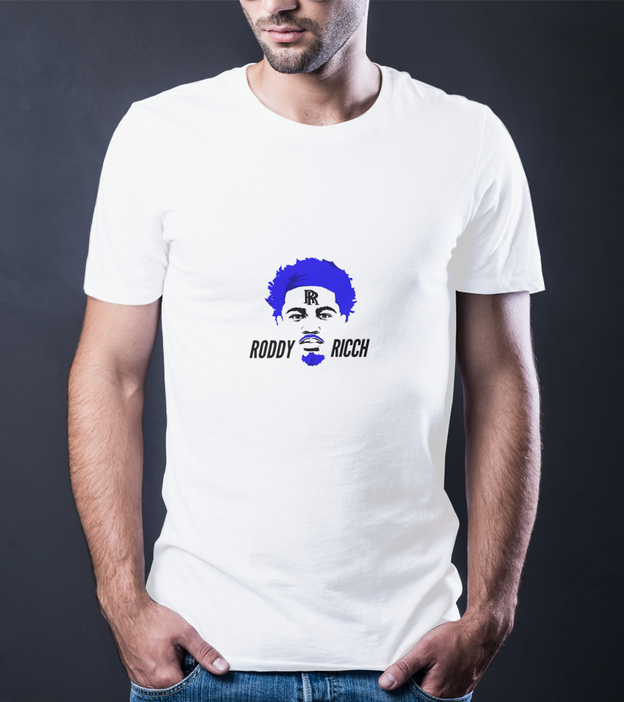 Roddy Ricch Portrait RR Blue T-Shirt