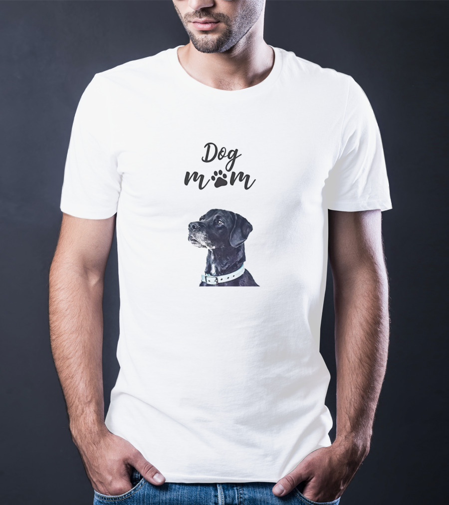 Dog Mom Black Lab Paw Prints T-Shirt