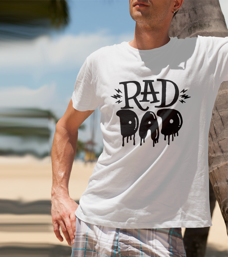 RAD DAD Dripping Letters With Lightning Bolts T-Shirt