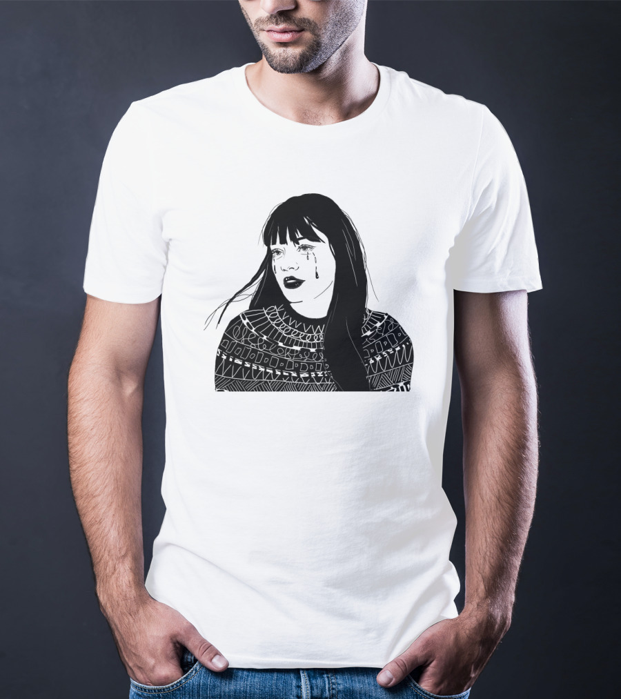 Druck Crying Woman T-Shirt